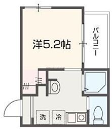 MELDIA南浦和IV 3階1Kの間取り