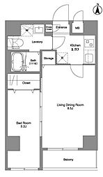 コンフォリア北池袋 1LDKの間取図画像