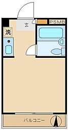 マイキャッスル上池袋 2階ワンルームの間取り