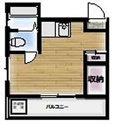 多摩都市モノレール 大塚・帝京大学駅 徒歩11分の賃貸マンション 2階ワンルームの間取り