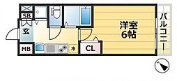 プレサンス神戸裁判所前デリシア 1Kの間取図画像