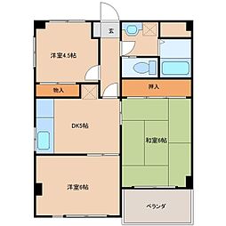 アンソレイエ松戸 3階3DKの間取り