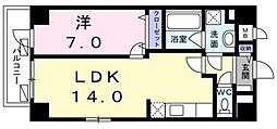ユヌブリーズ目黒 4階1LDKの間取り