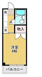 JLBグランエクリュ中野坂上3 1Kの間取図画像