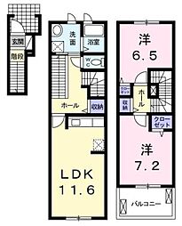 カレントレジデンス 2LDKの間取図画像