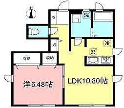 ラ・フロール 1LDKの間取図画像