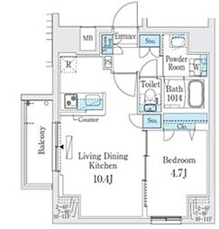 プライムブリス板橋本町 2階1LDKの間取り