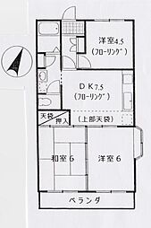 ディオール栄2 3DKの間取図画像