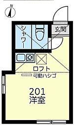 ユナイト末吉スペクトラム ワンルームの間取図画像
