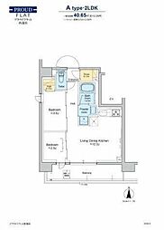 プラウドフラット西蒲田 2LDKの間取図画像