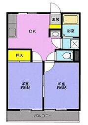 マルカマンション 1階2DKの間取り