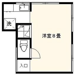 小上荘B館 1Kの間取図画像
