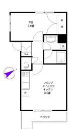 ウェルシャン築地 1LDKの間取図画像