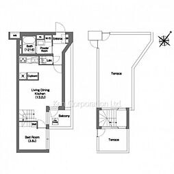 コンフォリア・リヴ渋谷本町 5階1LDKの間取り