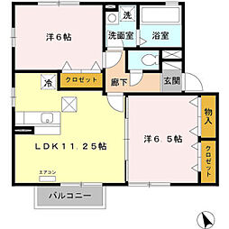モモハウス2 2LDKの間取図画像