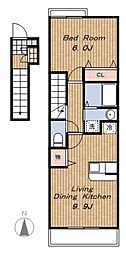 エターナル 1LDKの間取図画像