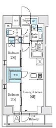 テラス駒込サウス 2DKの間取図画像