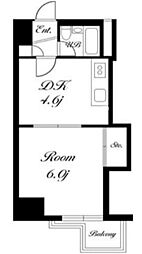 余丁町ダイカンプラザ 3階1DKの間取り