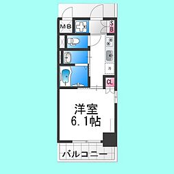 MAXIV大阪堺 6階1Kの間取り