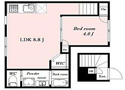 PREMIER HILLS 2階1LDKの間取り