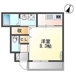 Ｌａ・Ｆｅｌｉｃｅ 1階1Kの間取り