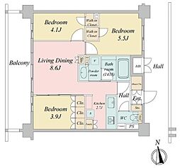Live Casa西台 9階3LDKの間取り