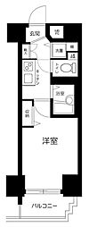 パークウェルツインズ戸越銀座壱番館 1Kの間取図画像