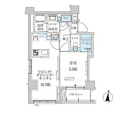 パークアクシス池上 1LDKの間取図画像