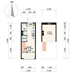 ハーモニーテラス尾久駅前 ワンルームの間取図画像