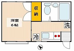 サンルーフ幕張 1Kの間取図画像