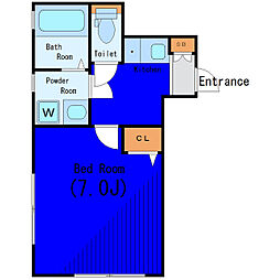 京急本線 雑色駅 徒歩5分の賃貸アパート 1階1Kの間取り