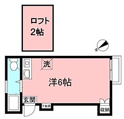 クレセントハイツB ワンルームの間取図画像