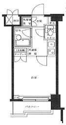 ルーブル南品川 6階1Kの間取り