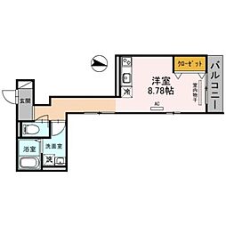 JR大阪環状線 鶴橋駅 徒歩5分の賃貸アパート 1階ワンルームの間取り