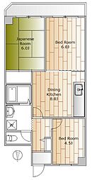 ヒルサイドテラスU 3DKの間取図画像