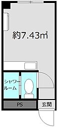 鹿島ハイツ戸越 1階ワンルームの間取り