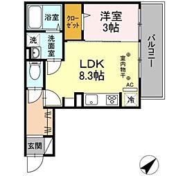 マ・メゾン 1LDKの間取図画像