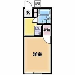 メゾン蘇我 1階ワンルームの間取り