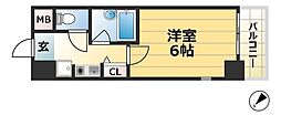 エスリード新神戸 1Kの間取図画像
