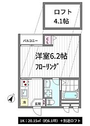 ドリームアース 1Kの間取図画像