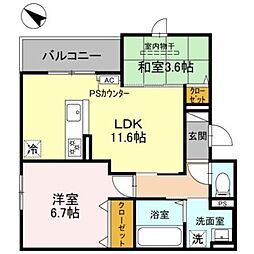 阪急神戸本線 王子公園駅 徒歩7分の賃貸アパート 3階2LDKの間取り