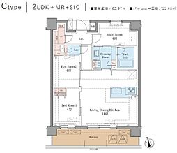 藤沢市弥勒寺1丁目マンション 2SLDKの間取図画像