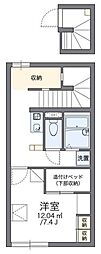 レオパレスリトルウッド 1Kの間取図画像