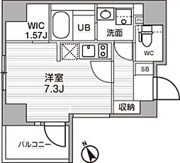 シーズンフラッツ武蔵小山 ワンルームの間取図画像