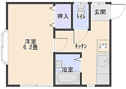 リサU 1Kの間取図画像