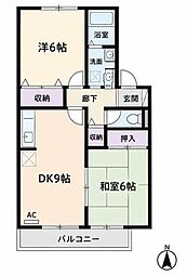 サニーフラット 2LDKの間取図画像