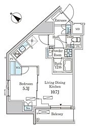 パークアクシス池袋パークフロント 1LDKの間取図画像