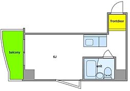 メゾン・ド・リベラル 4階ワンルームの間取り