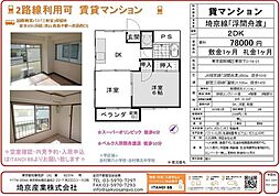 板橋城北マンション 2DKの間取図画像
