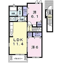 ベネフィットレジデンス3B 2LDKの間取図画像
